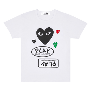 Comme des Garçons PLAY Multi Logo Short-Sleeve T-Shirt 'White'