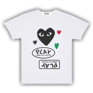 Comme des Garçons PLAY Multi Logo Short-Sleeve T-Shirt 'White'