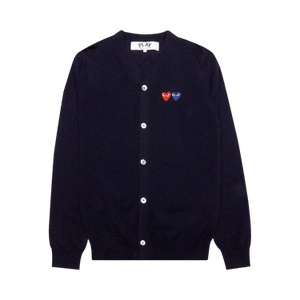 Comme des Garçons PLAY Double Heart Cardigan 'Navy'