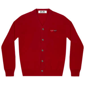Comme des Garçons PLAY Double Heart Cardigan 'Red'