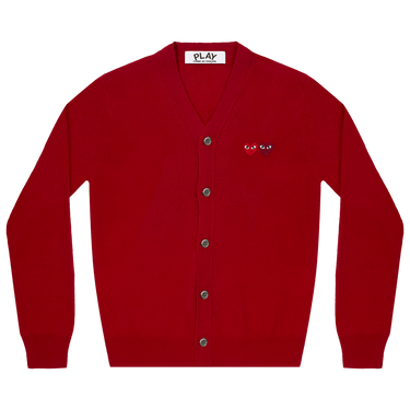 Comme des Garçons PLAY Double Heart Cardigan 'Red'