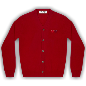 Comme des Garçons PLAY Double Heart Cardigan 'Red'