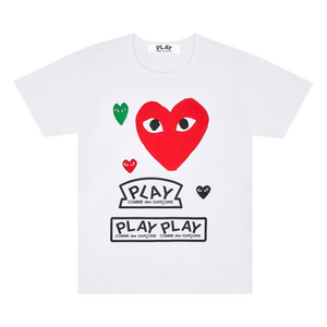 Comme des Garçons PLAY Multi Logo Short-Sleeve T-Shirt 'White'
