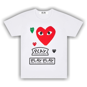 Comme des Garçons PLAY Multi Logo Short-Sleeve T-Shirt 'White'