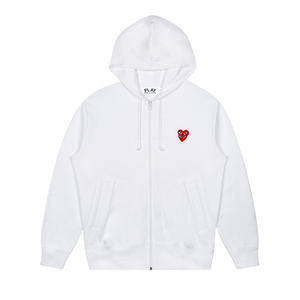 Comme des Garçons PLAY Stacked Heart Hooded Sweatshirt 'White'