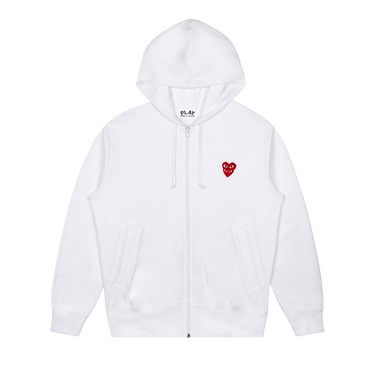 Comme des Garçons PLAY Stacked Heart Hooded Sweatshirt 'White'