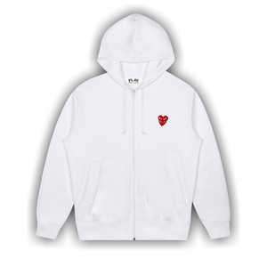 Comme des Garçons PLAY Stacked Heart Hooded Sweatshirt 'White'