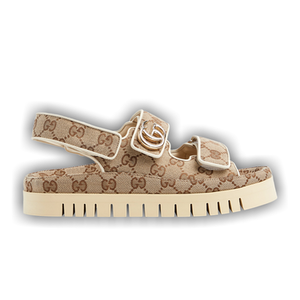 Gucci Wmns Sandal 'GG Canvas - Beige Dark Brown'