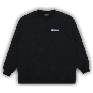Pleasures Pieces Reflective Crewneck 'Black'