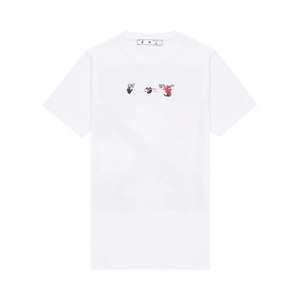 Off-White Acrylic Arrow Short-Sleeve Slim Tee 'White/Fuchsia'