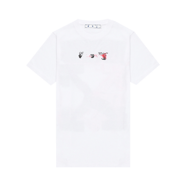 Off-White Acrylic Arrow Short-Sleeve Slim Tee 'White/Fuchsia'