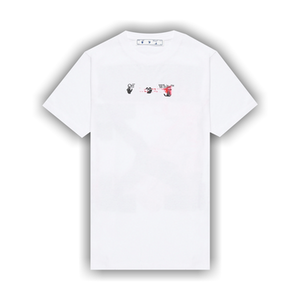 Off-White Acrylic Arrow Short-Sleeve Slim Tee 'White/Fuchsia'