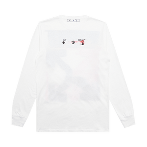 Off-White Acrylic Arrow Long-Sleeve Tee 'White/Fuchsia'