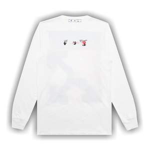 Off-White Acrylic Arrow Long-Sleeve Tee 'White/Fuchsia'