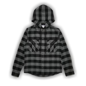 Off-White Arrow Hooded Flannel Shirt 'Light Grey'