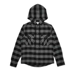 Off-White Arrow Hooded Flannel Shirt 'Light Grey'