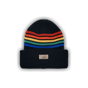 Pleasures Island Striped Beanie 'Black'