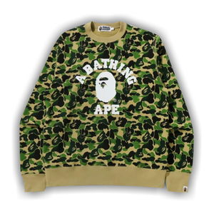 BAPE ABC Camo College Wide Crewneck 'Green'