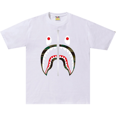 BAPE 1st Camo Shark Tee 'White/Green'