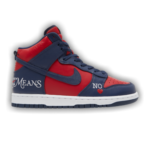 Supreme x Nike Dunk High SB 'By Any Means - Red Navy'