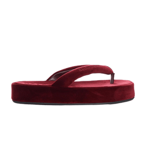 Balenciaga Wmns Jet Lag Thong Velvet Flip-Flop 'Burgundy'