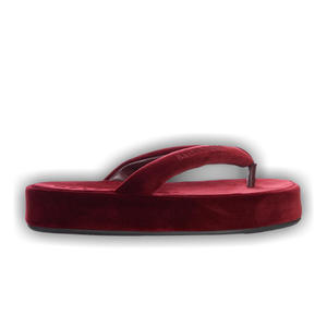Balenciaga Wmns Jet Lag Thong Velvet Flip-Flop 'Burgundy'