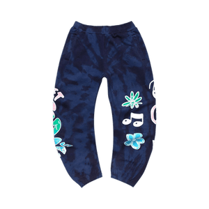 Market Smiley Records Angel Sigh Sweatpants 'Navy Tie Dye'