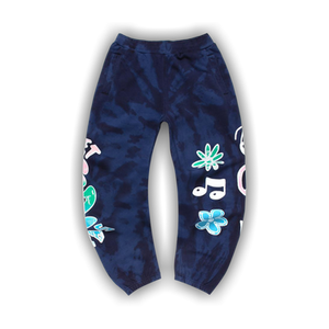 Market Smiley Records Angel Sigh Sweatpants 'Navy Tie Dye'