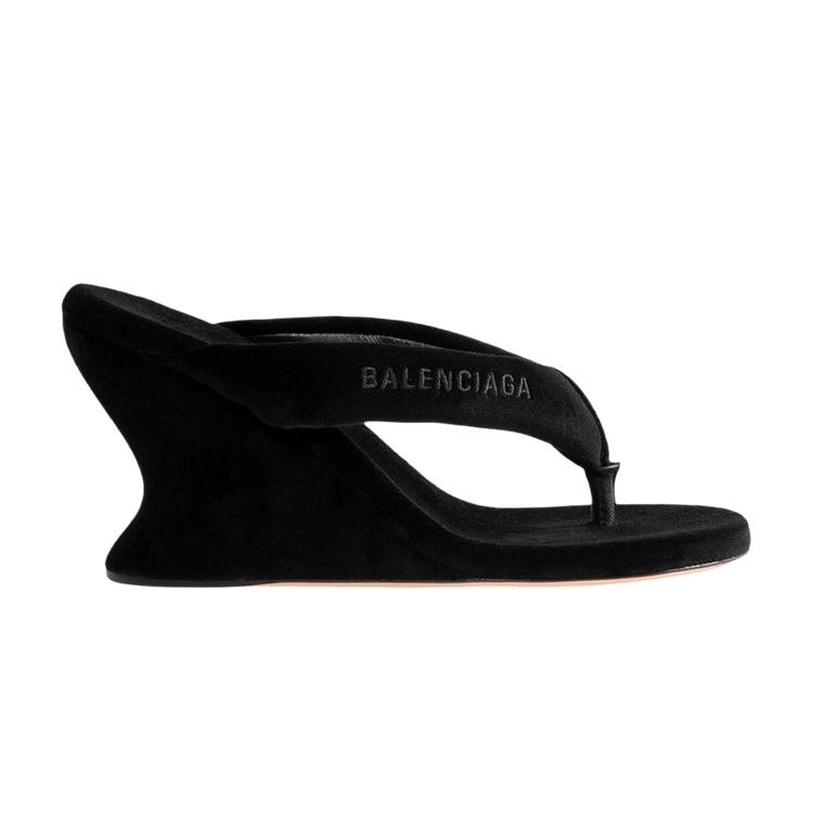 Balenciaga Wmns Gaeta Wedge Thong Sandal 'Black' 876727 WCDQ0 1000