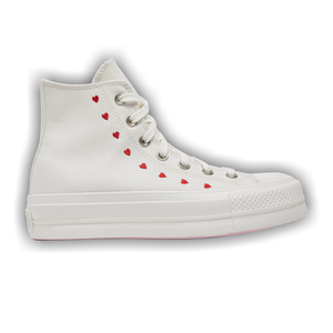 Converse Wmns Chuck Taylor All Star Lift Platform High 'Embroidered Hearts - White'