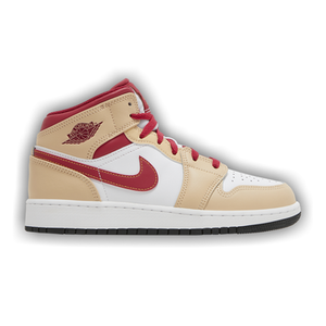 Air Jordan 1 Mid GS 'Light Curry Cardinal Red'