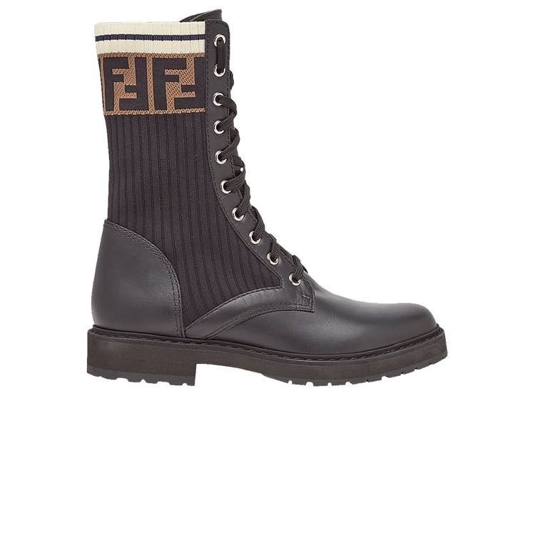 Fendi Wmns FF Rockoko Biker Boot 'Black Brown' 8T6780 A3H4 F13MC