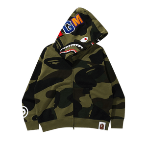 BAPE Giant 1st Camo Shark Loose Fit Full Zip Hoodie 'Green'