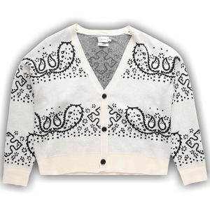Rhude Bandana Stripe Cardigan 'Creme/Black'