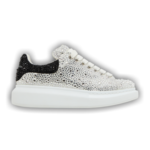 Alexander McQueen Wmns Oversized Sneaker 'White Black Crystal'