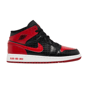 Air Jordan 1 Mid SS GS 'Black + Red = Bred'
