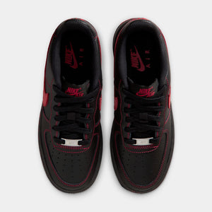 Nike Air Force 1 LV8 GS 'Black/Black/Black/University Red'