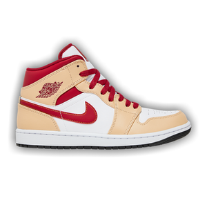 Air Jordan 1 Mid 'Light Curry Cardinal Red'