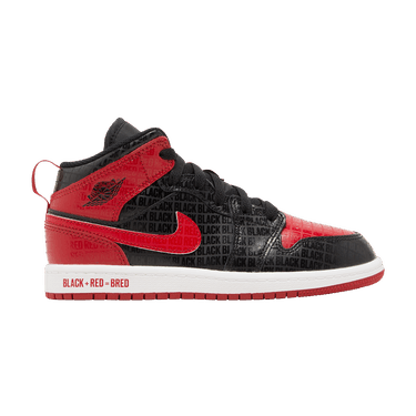 Air Jordan 1 Mid SS PS 'Black + Red = Bred'