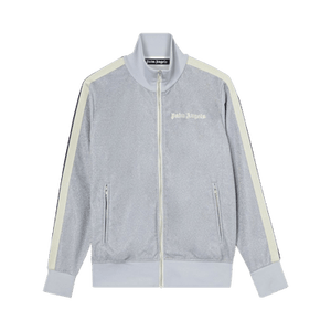 Palm Angels Lurex Track Jacket 'Silver/Off White'