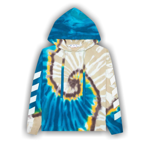 Off-White Diag Tie Dye Knit Hoodie 'Bone/White'