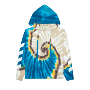 Off-White Diag Tie Dye Knit Hoodie 'Bone/White'