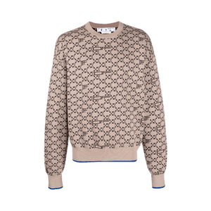 Off-White Monogram Allover Knit Crewneck 'Camel/Black'