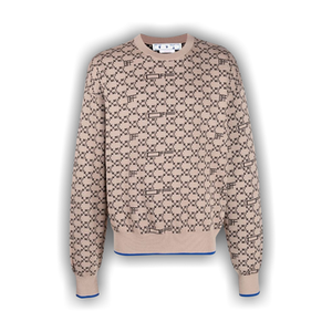 Off-White Monogram Allover Knit Crewneck 'Camel/Black'