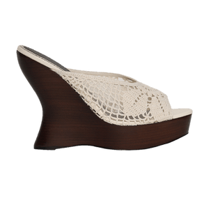Magda Butrym Wmns Wedge Sandal Crochet 'Cream'