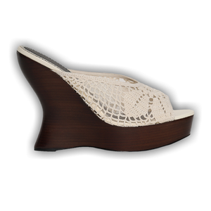 Magda Butrym Wmns Wedge Sandal Crochet 'Cream'