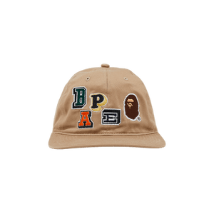 BAPE Multi Fonts Patch Panel Cap 'Beige'