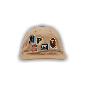 BAPE Multi Fonts Patch Panel Cap 'Beige'