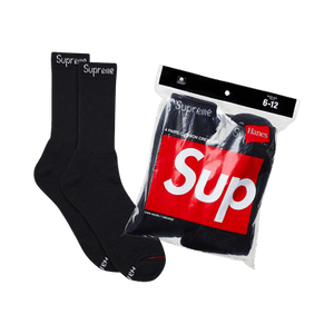 Supreme x Hanes Crew Socks (4 Pack) 'Black'