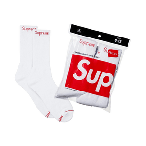 Supreme x Hanes Crew Socks (4 Pack) 'White'
